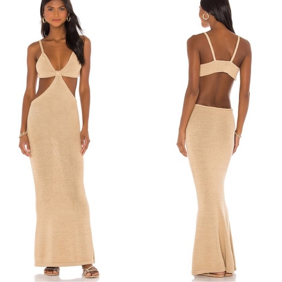 Cult Gaia Serita Maxi Knit Dress Amber Rust Brown S - Picture 12 of 13